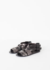 Wrap Sandal in Black/Steel